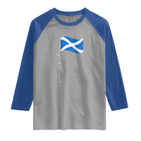 Scotland Saltire Waving Flag Raglan Shirt Minimalist Scottish Heritage Pride