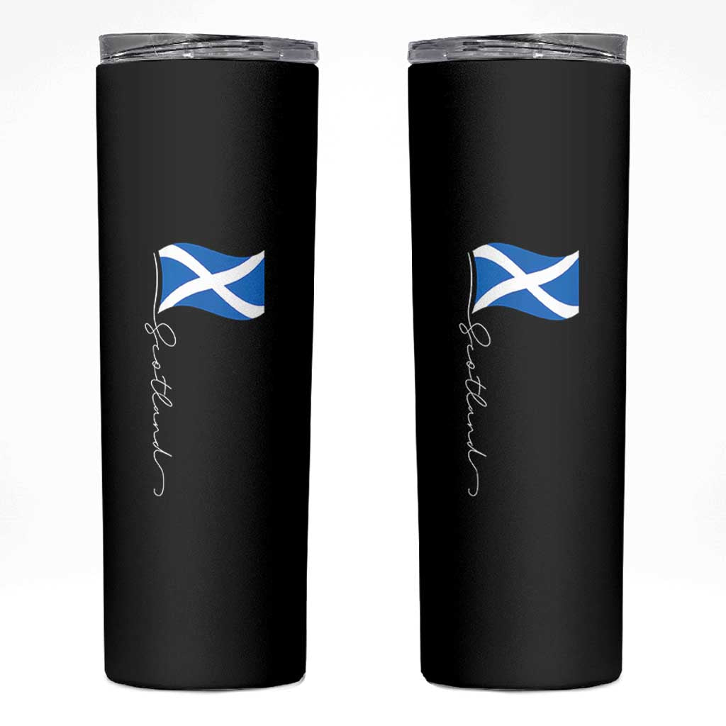 Scotland Saltire Waving Flag Skinny Tumbler Minimalist Scottish Heritage Pride