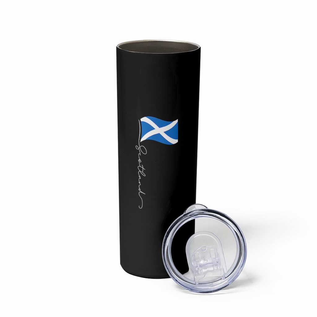 Scotland Saltire Waving Flag Skinny Tumbler Minimalist Scottish Heritage Pride