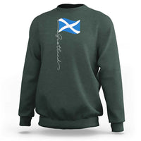 Scotland Saltire Waving Flag Sweatshirt Minimalist Scottish Heritage Pride