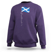 Scotland Saltire Waving Flag Sweatshirt Minimalist Scottish Heritage Pride