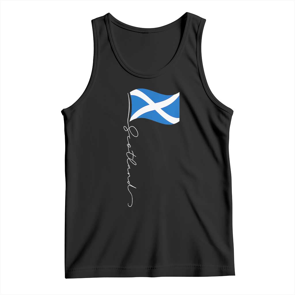 Scotland Saltire Waving Flag Tank Top Minimalist Scottish Heritage Pride