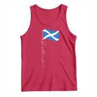Scotland Saltire Waving Flag Tank Top Minimalist Scottish Heritage Pride