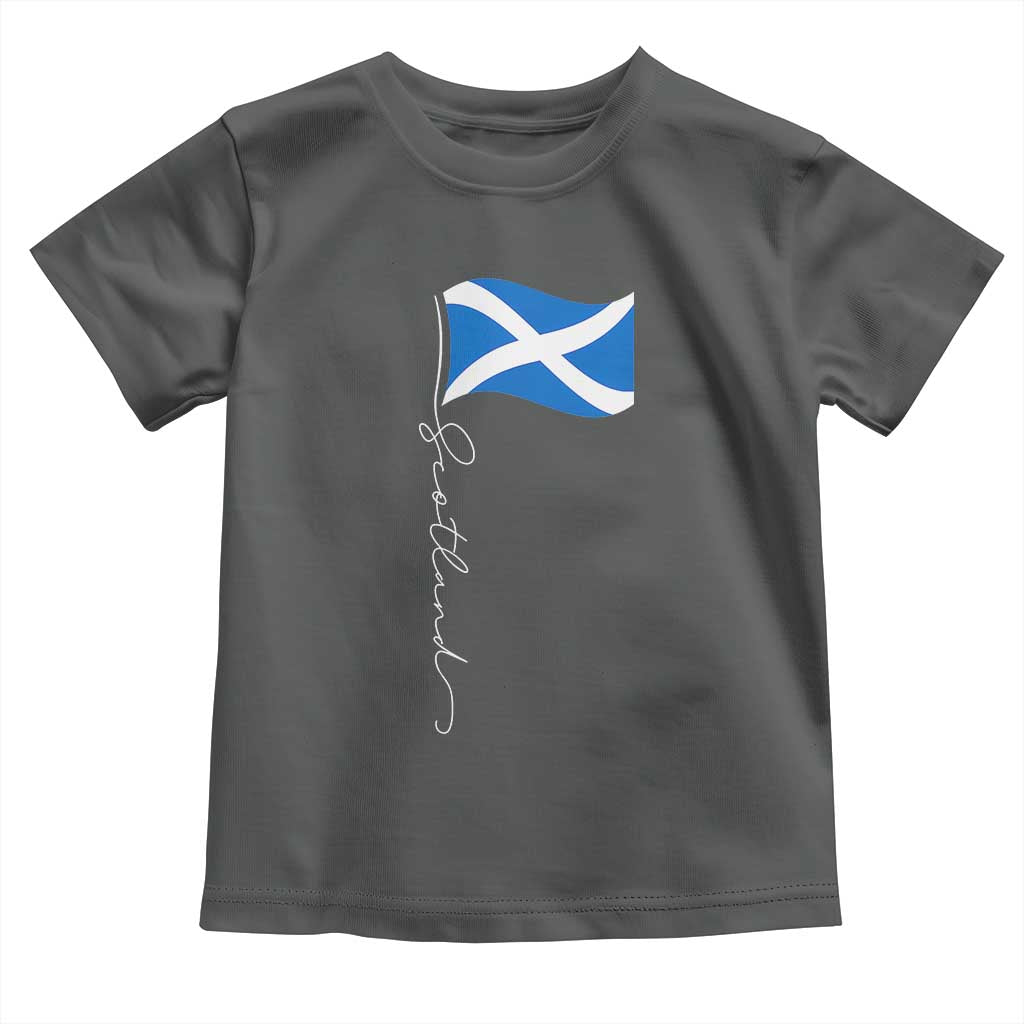 Scotland Saltire Waving Flag Toddler T Shirt Minimalist Scottish Heritage Pride