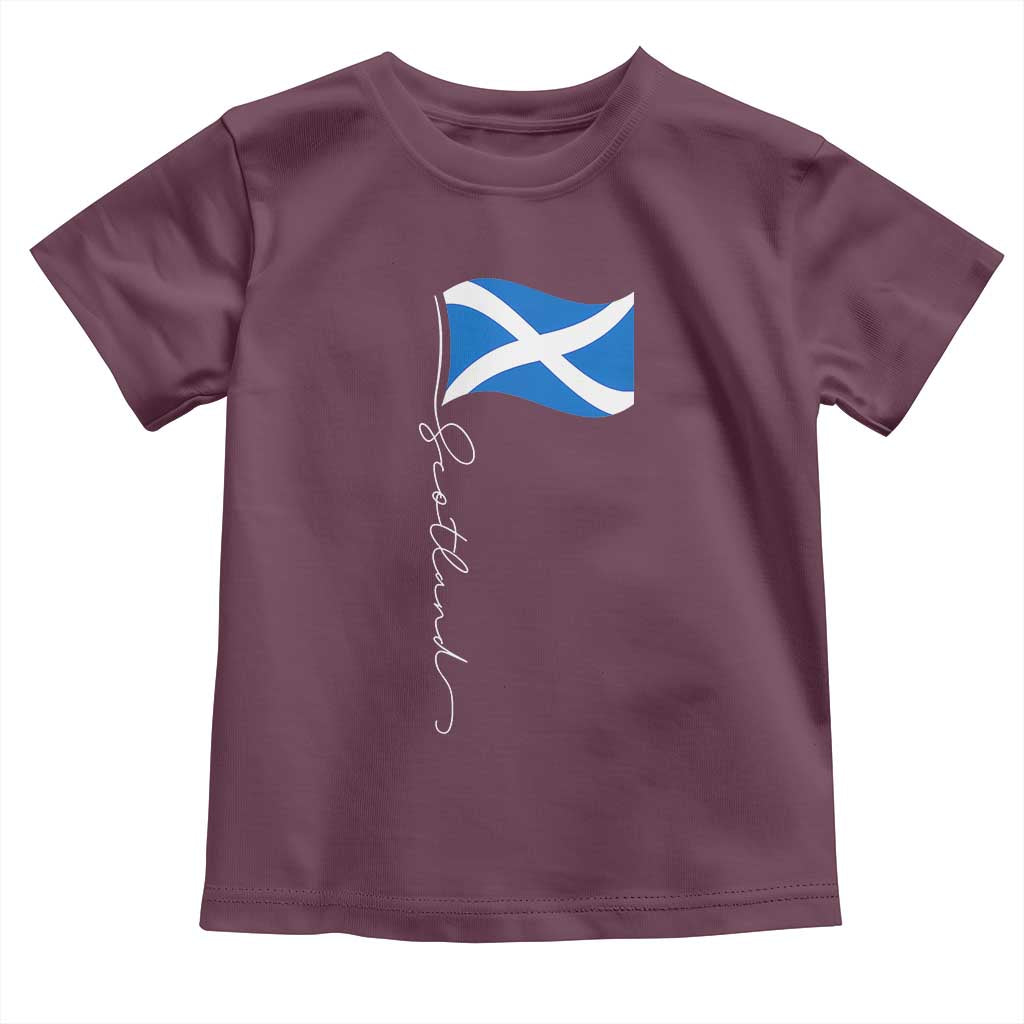 Scotland Saltire Waving Flag Toddler T Shirt Minimalist Scottish Heritage Pride