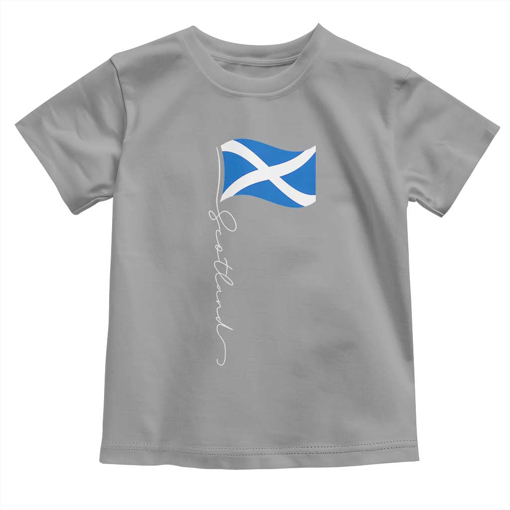 Scotland Saltire Waving Flag Toddler T Shirt Minimalist Scottish Heritage Pride