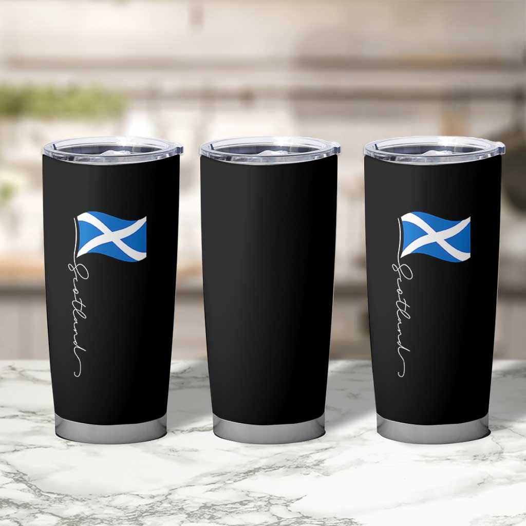 Scotland Saltire Waving Flag Tumbler Cup Minimalist Scottish Heritage Pride