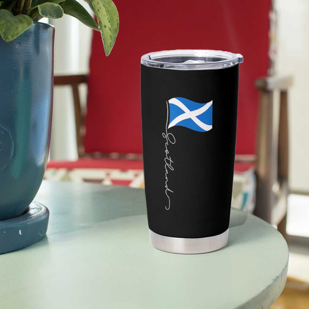 Scotland Saltire Waving Flag Tumbler Cup Minimalist Scottish Heritage Pride