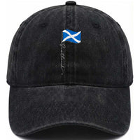 Scotland Saltire Waving Flag Washed Cotton Baseball Cap Minimalist Scottish Heritage Pride