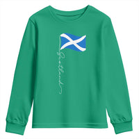Scotland Saltire Waving Flag Youth Sweatshirt Minimalist Scottish Heritage Pride