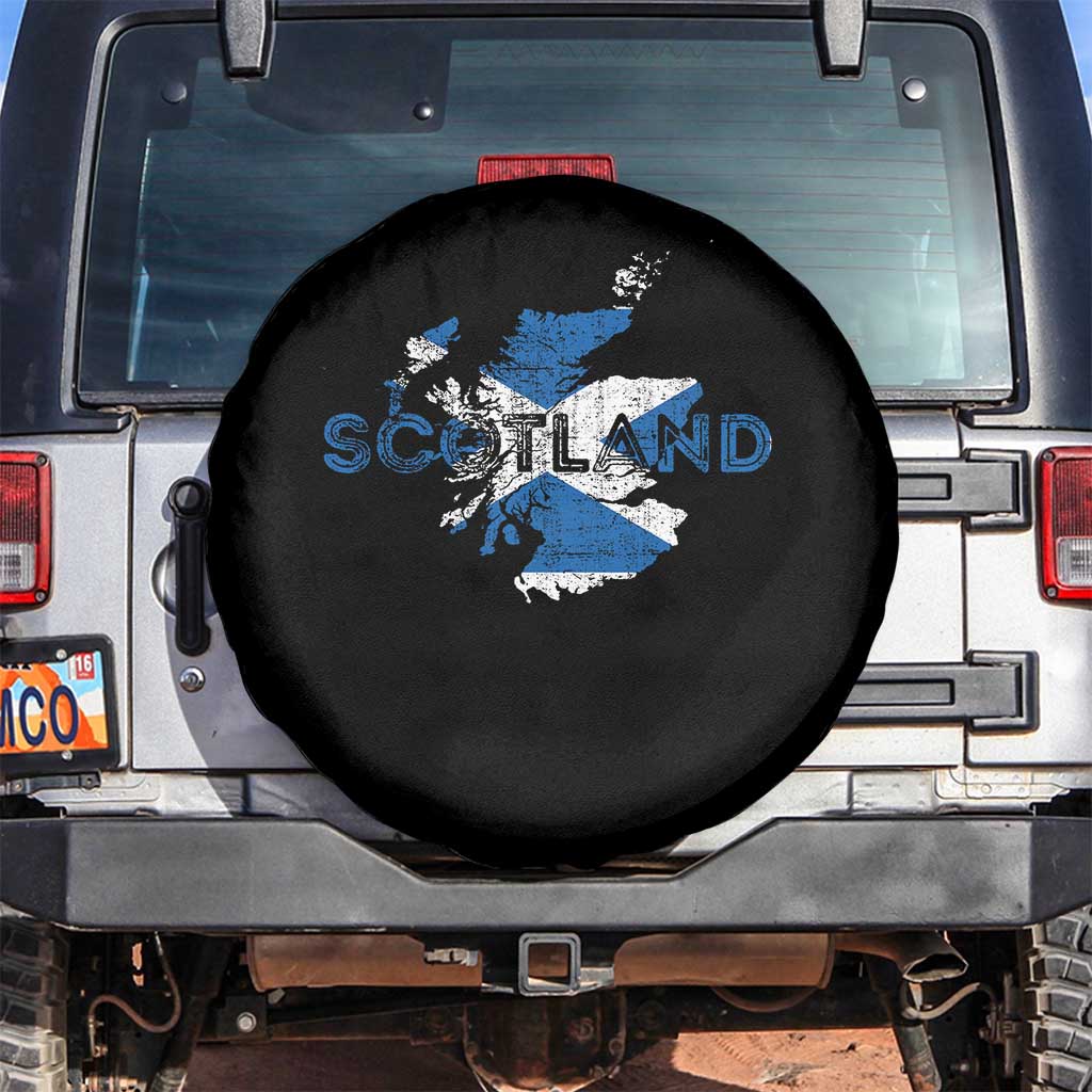 Scotland Map Saltire Flag Scottish Heritage Spare Tire Cover Vintage Country Pride