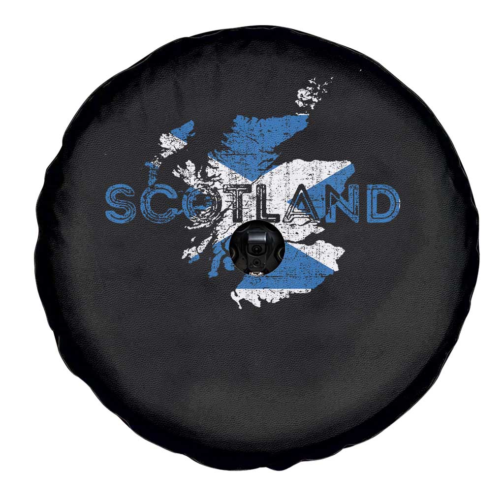 Scotland Map Saltire Flag Scottish Heritage Spare Tire Cover Vintage Country Pride