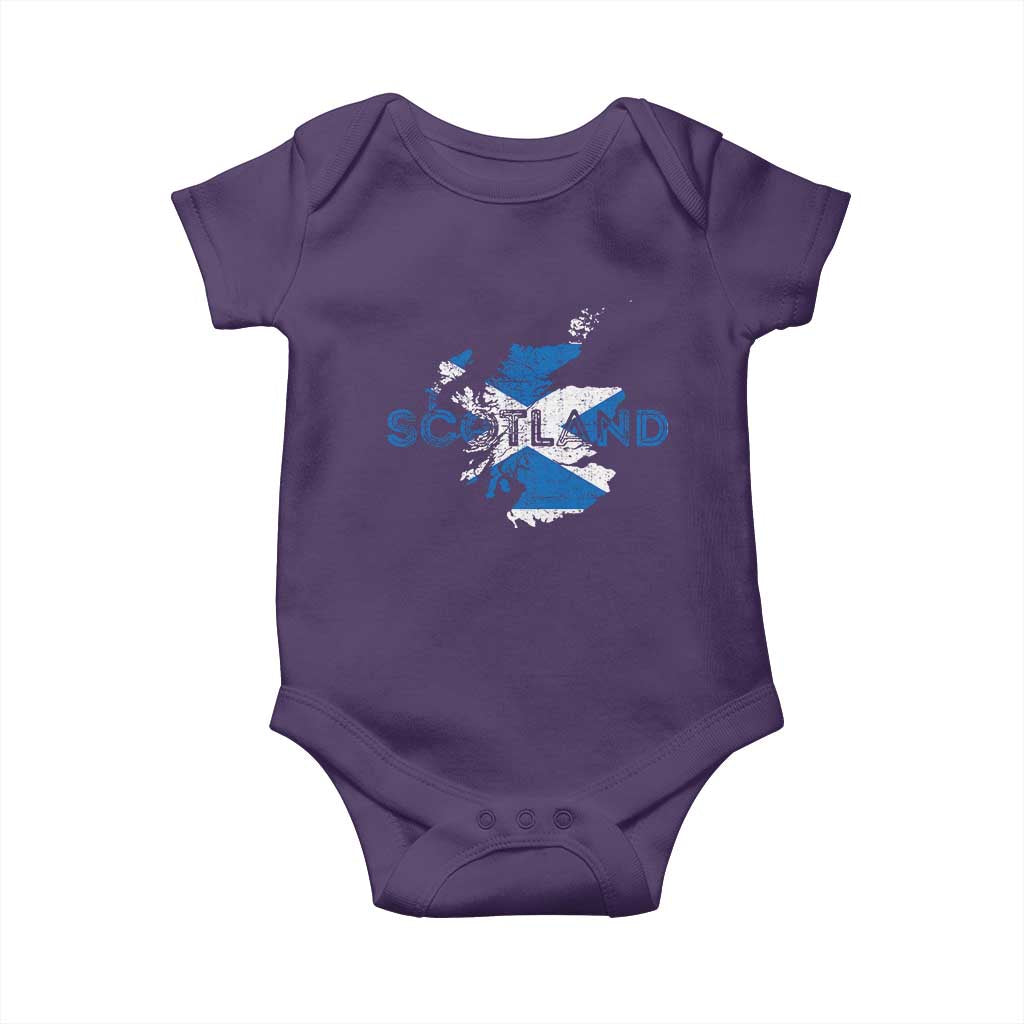 Scotland Map Saltire Flag Scottish Heritage Baby Onesie Vintage Country Pride