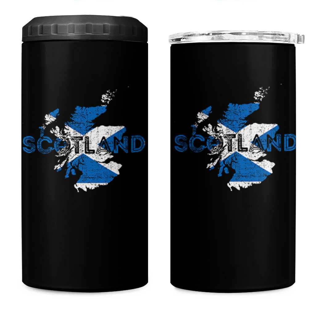 Scotland Map Saltire Flag Scottish Heritage 4 in 1 Can Cooler Tumbler Vintage Country Pride