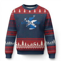 Scotland Map Saltire Flag Scottish Heritage Ugly Christmas Sweater Vintage Country Pride