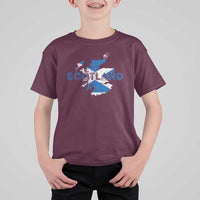 Scotland Map Saltire Flag Scottish Heritage T Shirt For Kid Vintage Country Pride
