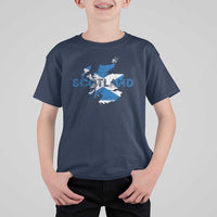 Scotland Map Saltire Flag Scottish Heritage T Shirt For Kid Vintage Country Pride