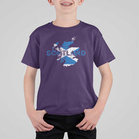 Scotland Map Saltire Flag Scottish Heritage T Shirt For Kid Vintage Country Pride