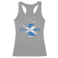 Scotland Map Saltire Flag Scottish Heritage Racerback Tank Top Vintage Country Pride