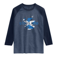 Scotland Map Saltire Flag Scottish Heritage Raglan Shirt Vintage Country Pride