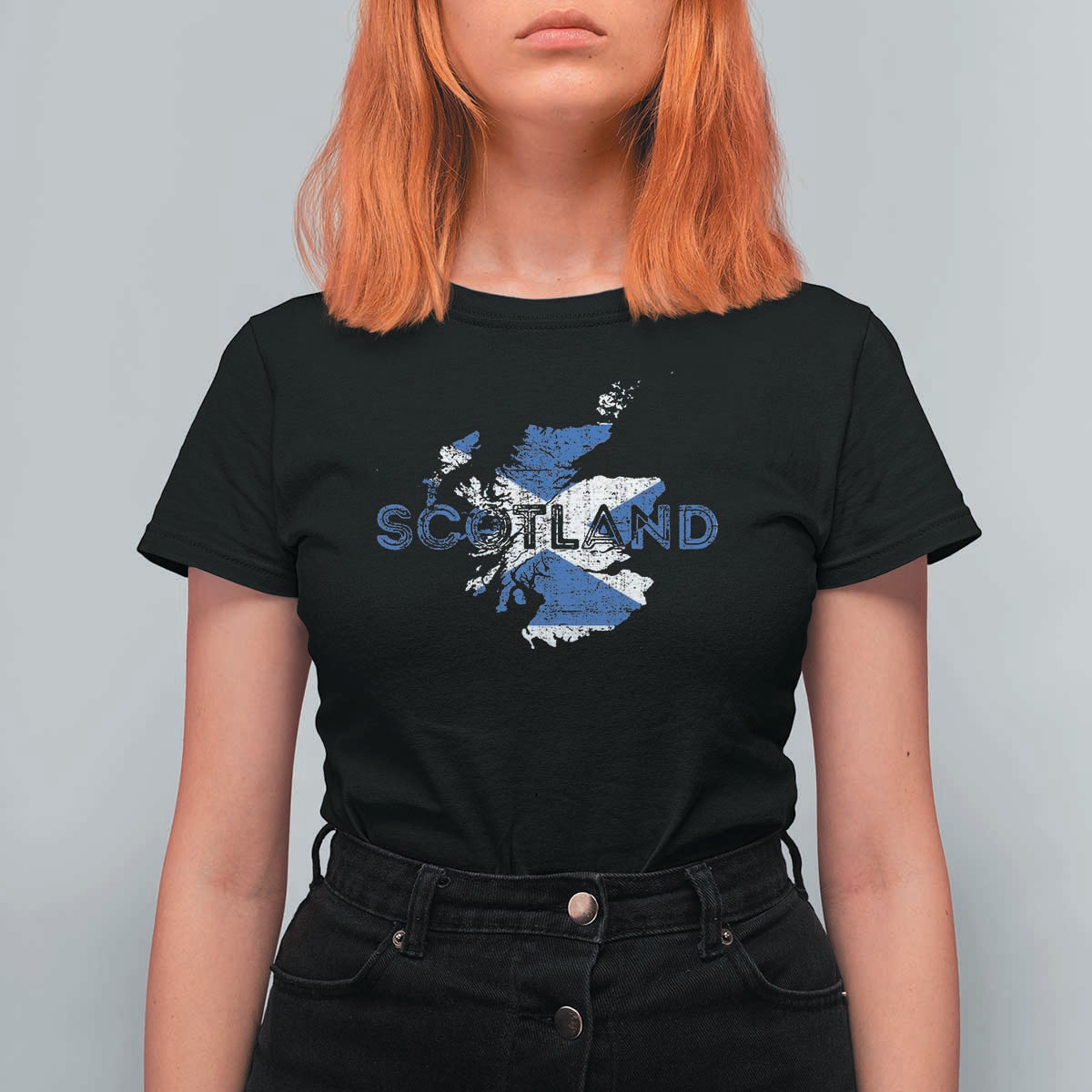 Scotland Map Saltire Flag Scottish Heritage T Shirt For Women Vintage Country Pride