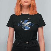 Scotland Map Saltire Flag Scottish Heritage T Shirt For Women Vintage Country Pride