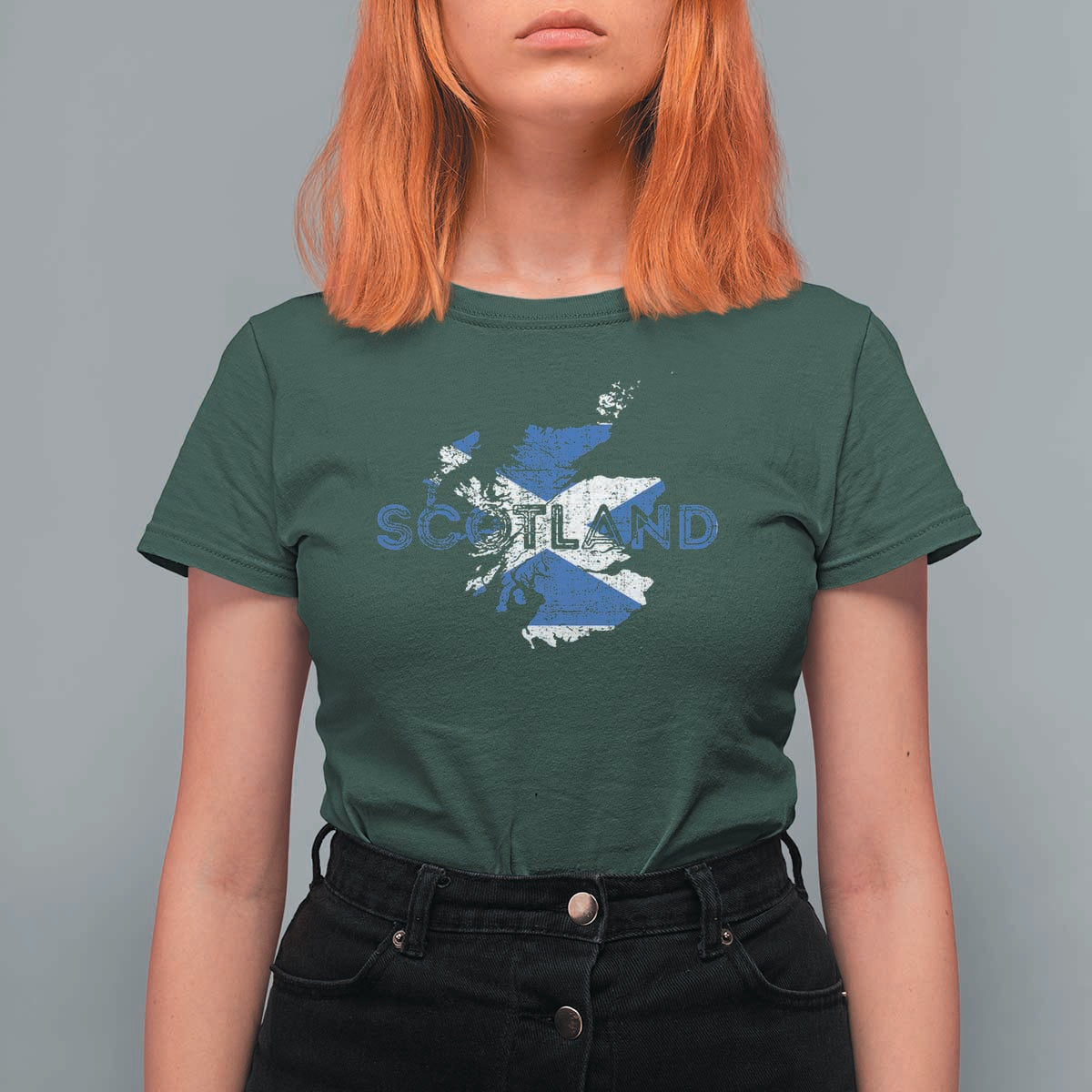 Scotland Map Saltire Flag Scottish Heritage T Shirt For Women Vintage Country Pride