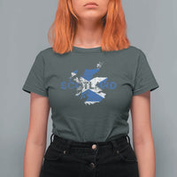 Scotland Map Saltire Flag Scottish Heritage T Shirt For Women Vintage Country Pride