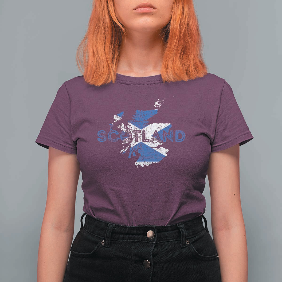 Scotland Map Saltire Flag Scottish Heritage T Shirt For Women Vintage Country Pride