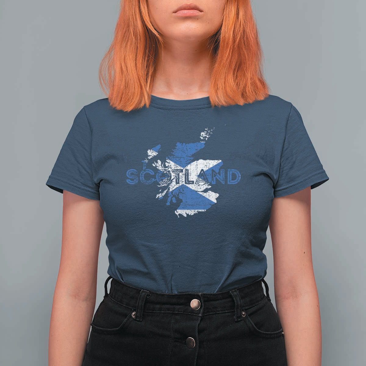 Scotland Map Saltire Flag Scottish Heritage T Shirt For Women Vintage Country Pride