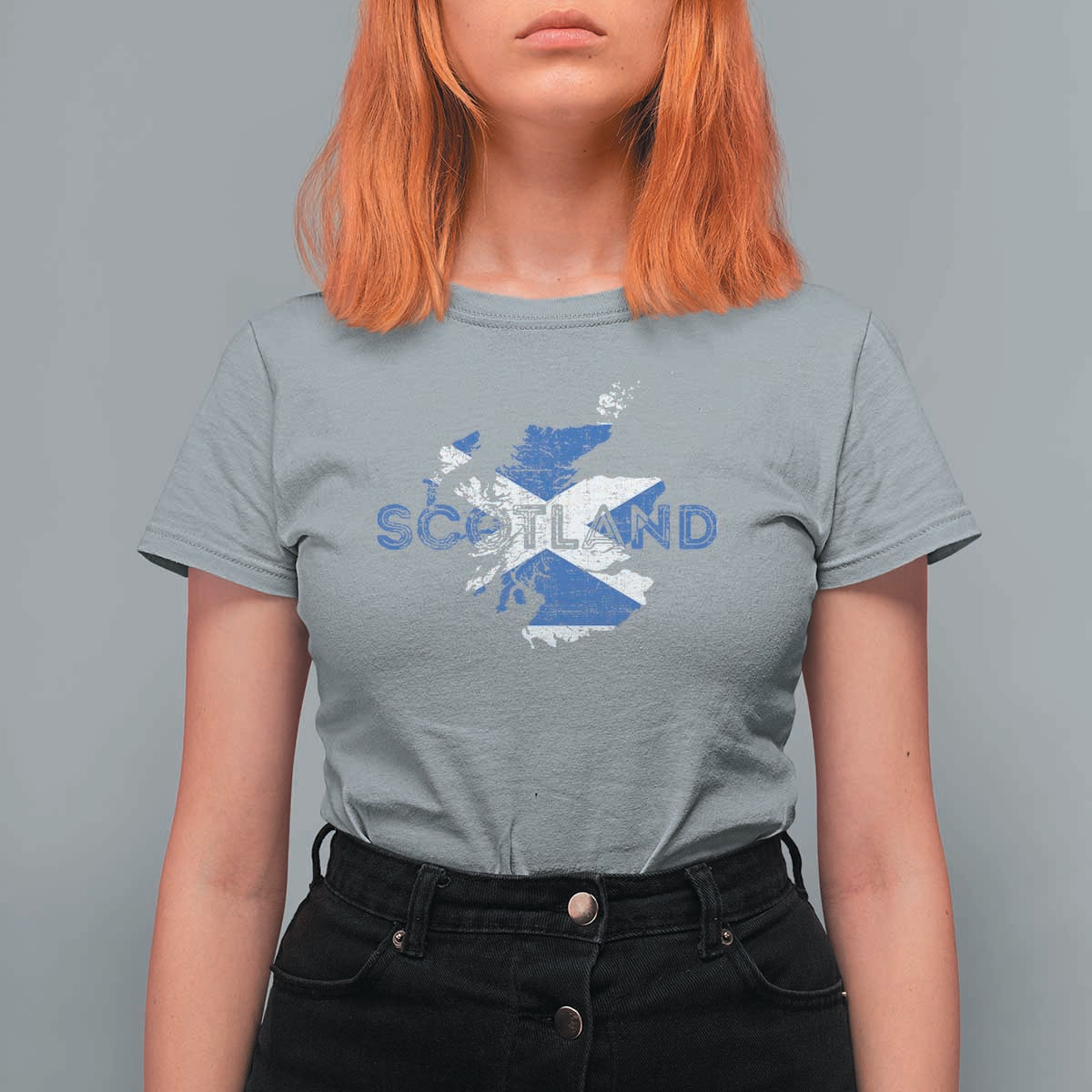 Scotland Map Saltire Flag Scottish Heritage T Shirt For Women Vintage Country Pride