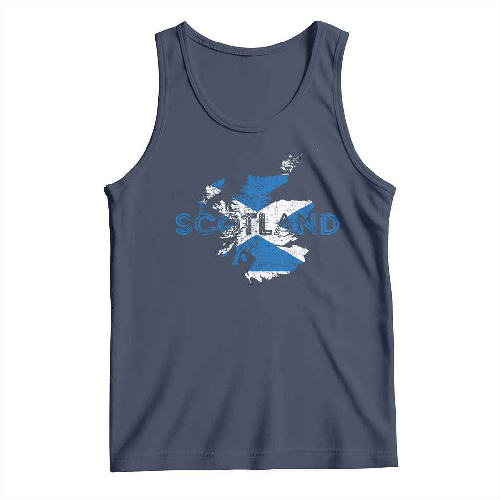 Scotland Map Saltire Flag Scottish Heritage Tank Top Vintage Country Pride