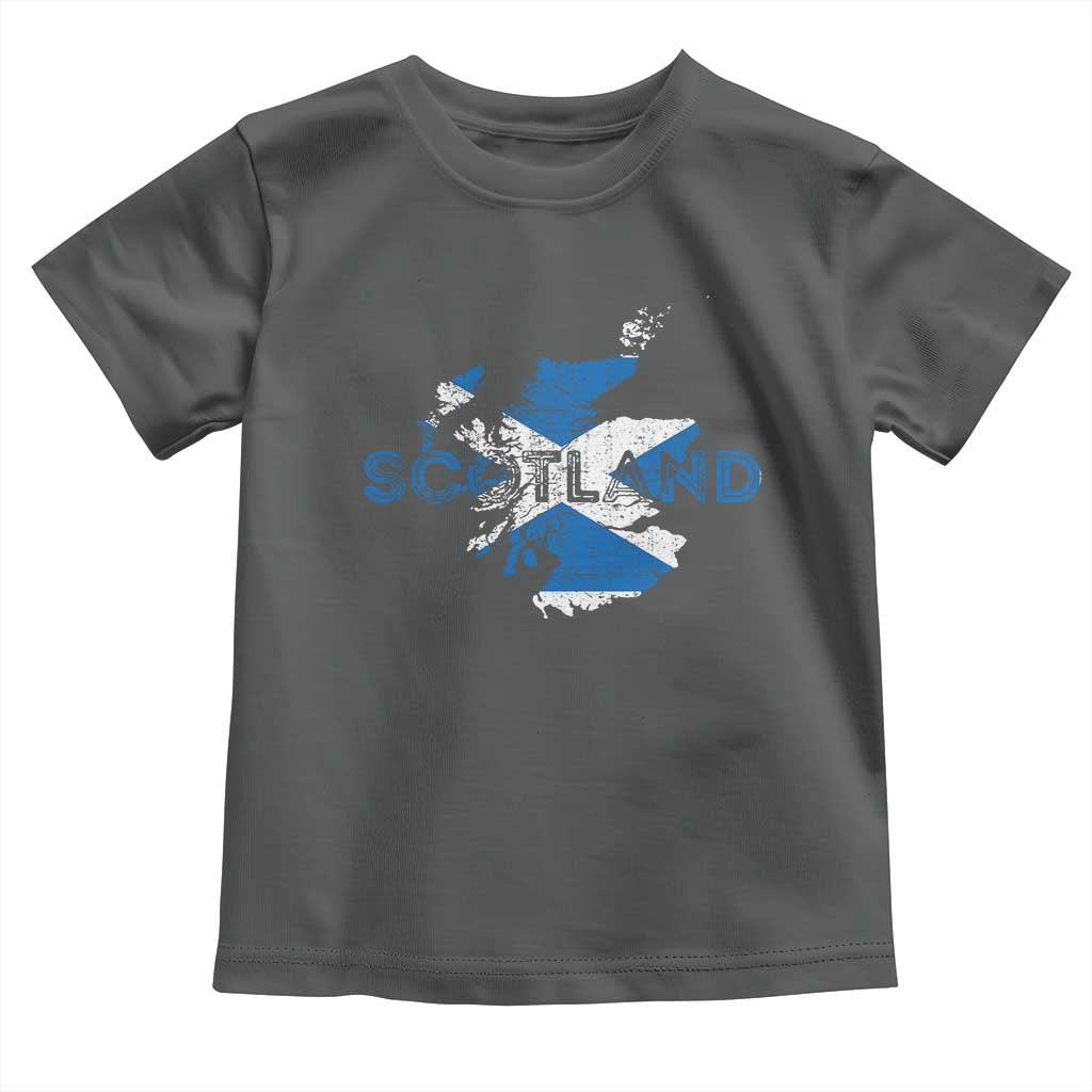 Scotland Map Saltire Flag Scottish Heritage Toddler T Shirt Vintage Country Pride