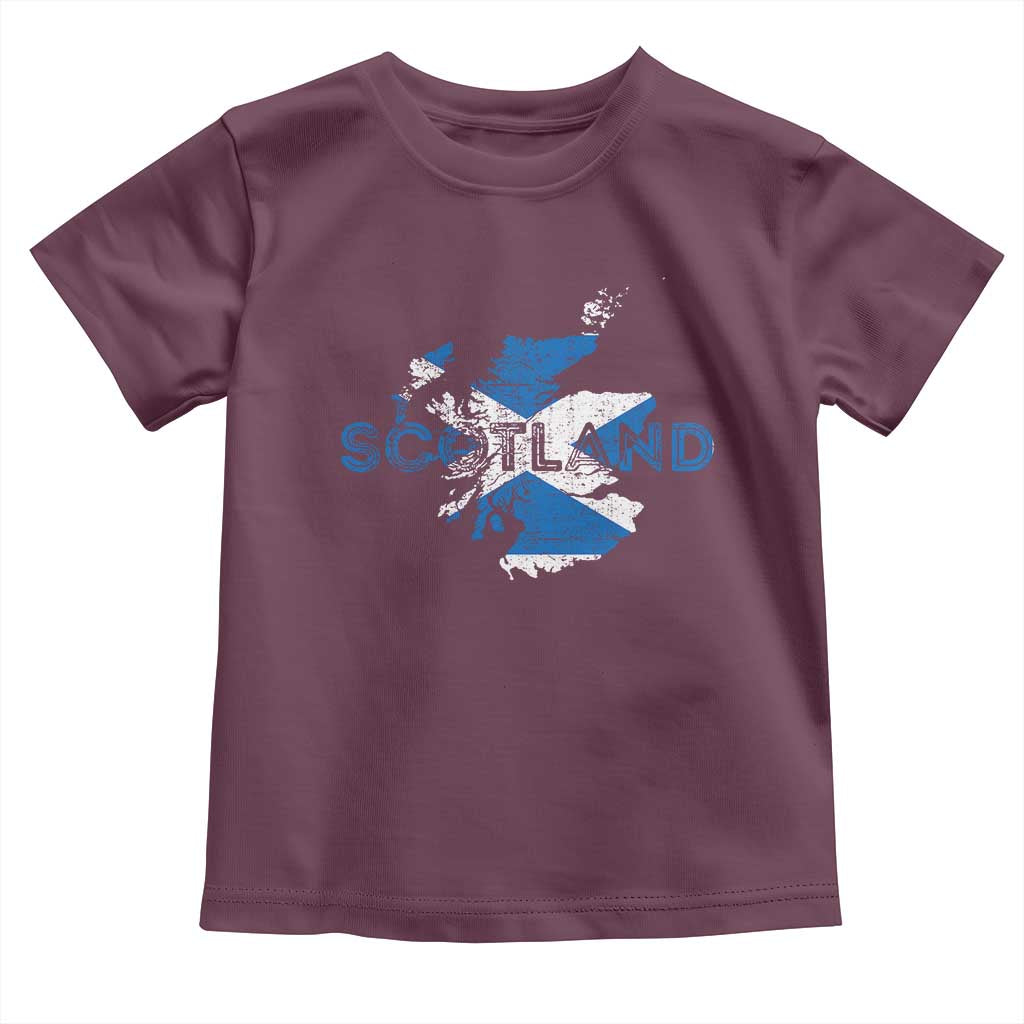 Scotland Map Saltire Flag Scottish Heritage Toddler T Shirt Vintage Country Pride