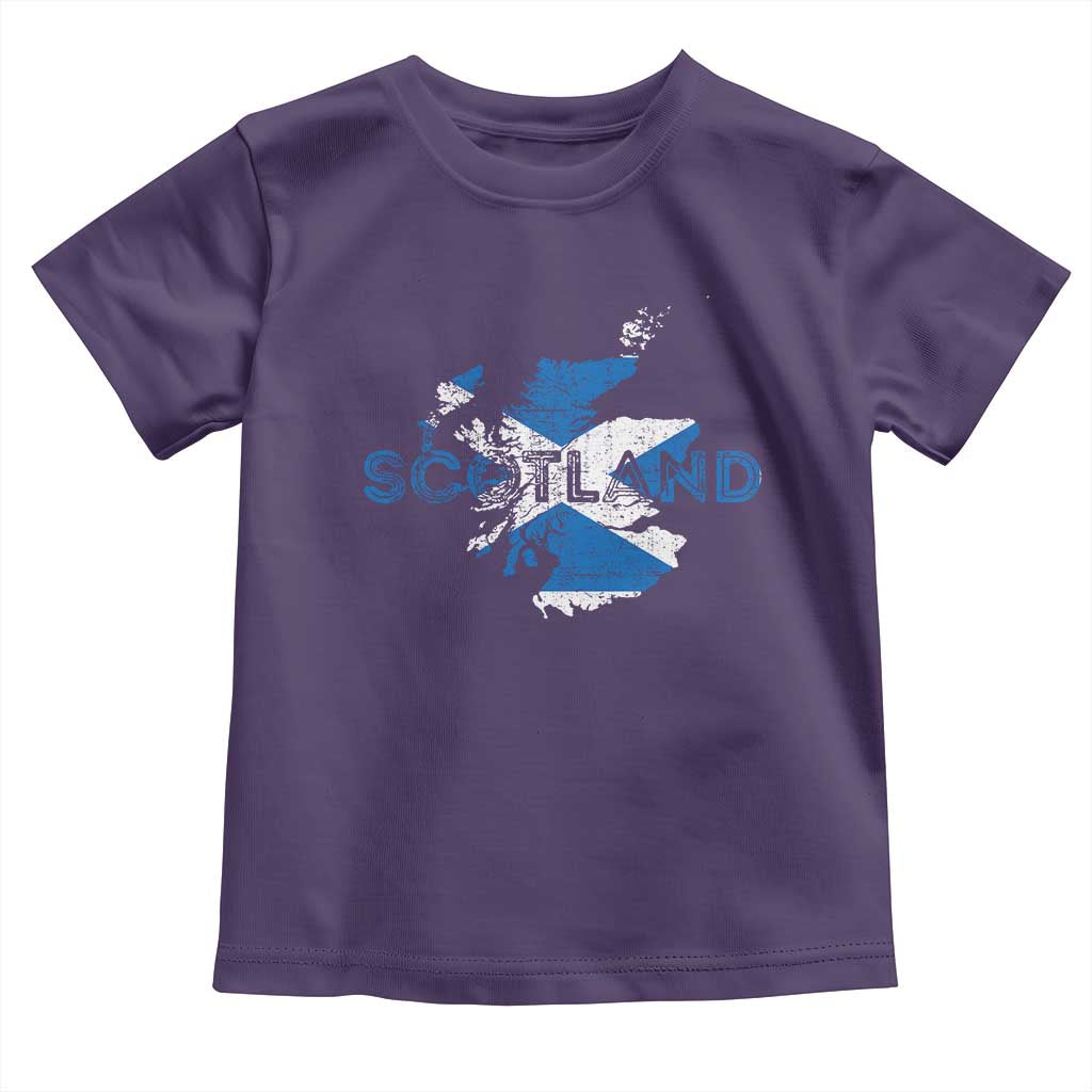 Scotland Map Saltire Flag Scottish Heritage Toddler T Shirt Vintage Country Pride