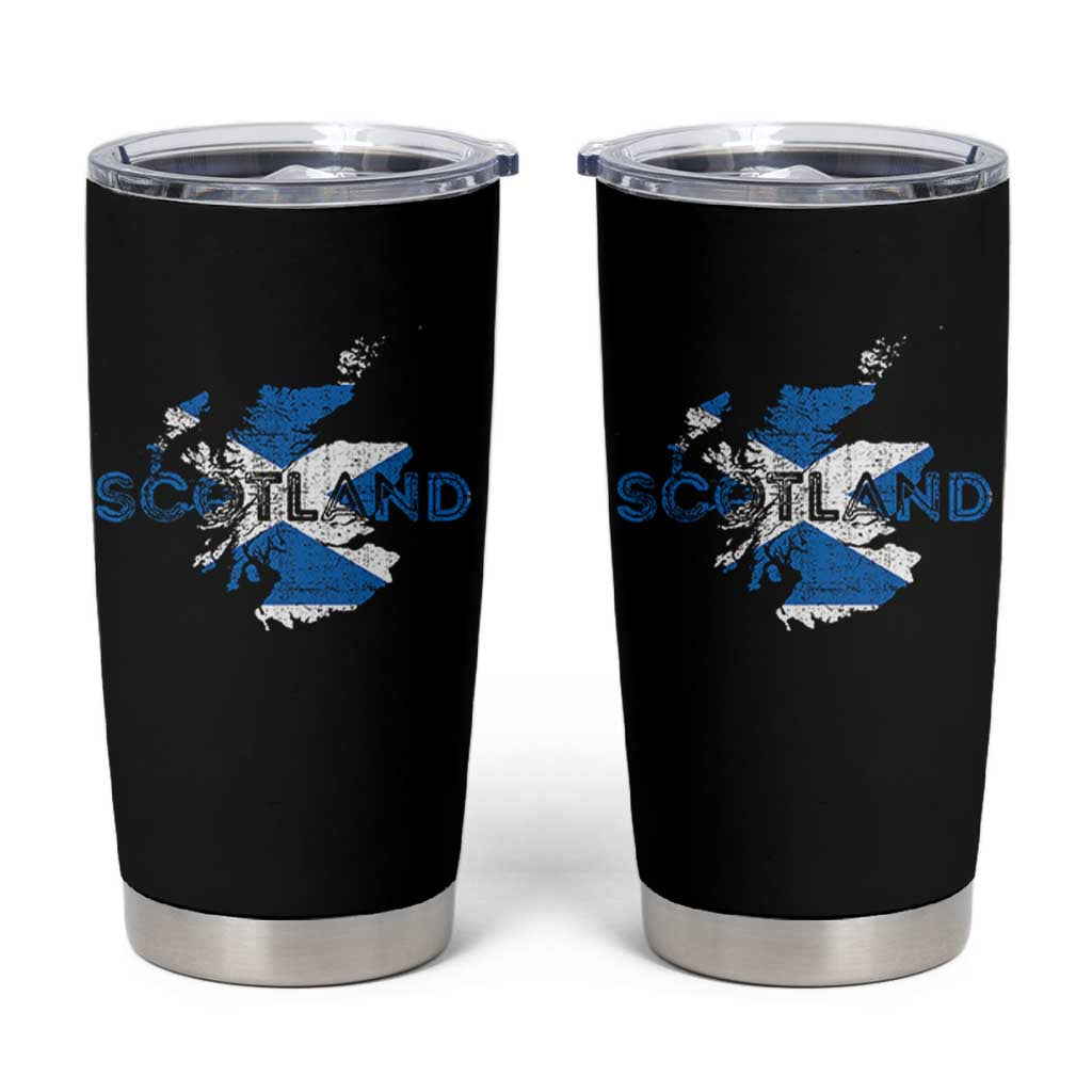 Scotland Map Saltire Flag Scottish Heritage Tumbler Cup Vintage Country Pride