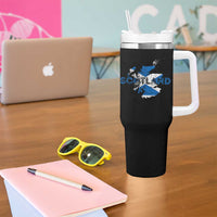 Scotland Map Saltire Flag Scottish Heritage Tumbler With Handle Vintage Country Pride