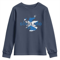 Scotland Map Saltire Flag Scottish Heritage Youth Sweatshirt Vintage Country Pride