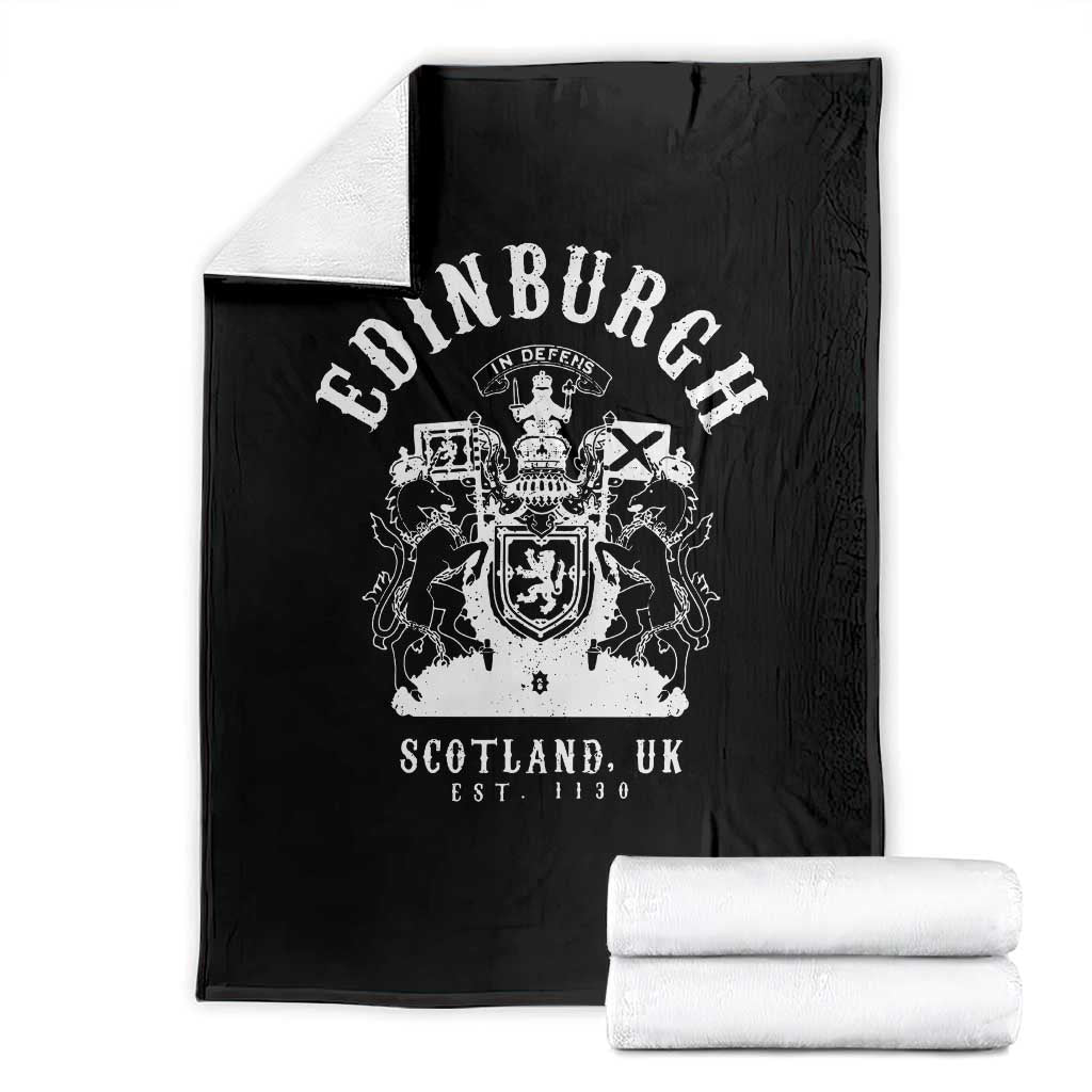 Edinburgh Scotland UK Est 1130 Throw Blanket Royal Coat of Arms In Defens Historic Crest Graphic TS02