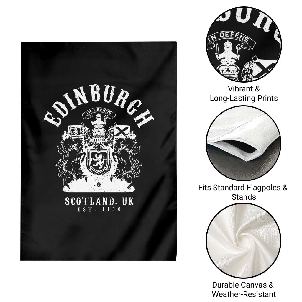 Edinburgh Scotland UK Est 1130 Garden Flag Royal Coat of Arms In Defens Historic Crest Graphic TS02
