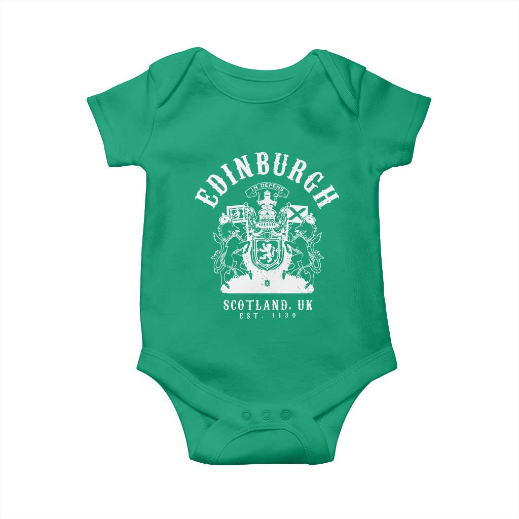 Edinburgh Scotland UK Est 1130 Baby Onesie Royal Coat of Arms In Defens Historic Crest Graphic
