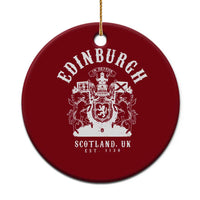 Edinburgh Scotland UK Est 1130 Ceramic Ornament Royal Coat of Arms In Defens Historic Crest Graphic