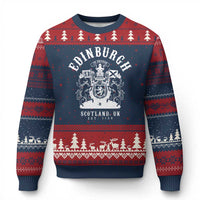 Edinburgh Scotland UK Est 1130 Ugly Christmas Sweater Royal Coat of Arms In Defens Historic Crest Graphic