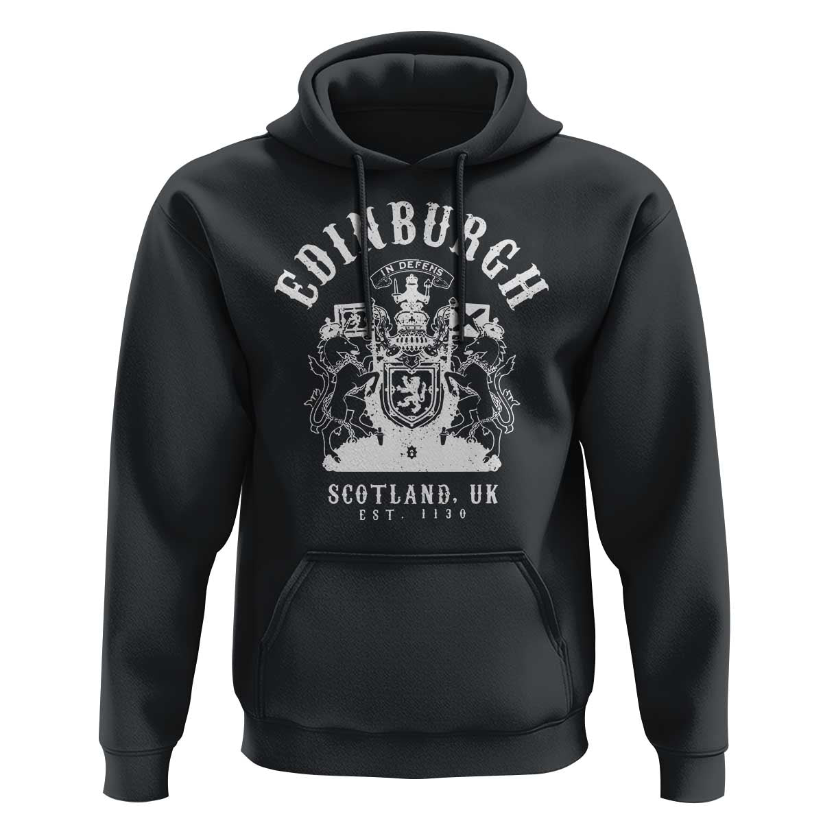 Edinburgh Scotland UK Est 1130 Hoodie Royal Coat of Arms In Defens Historic Crest Graphic
