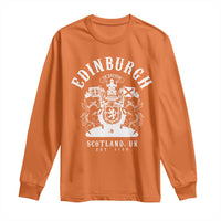Edinburgh Scotland UK Est 1130 Long Sleeve Shirt Royal Coat of Arms In Defens Historic Crest Graphic