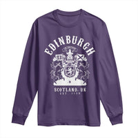 Edinburgh Scotland UK Est 1130 Long Sleeve Shirt Royal Coat of Arms In Defens Historic Crest Graphic
