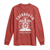 Edinburgh Scotland UK Est 1130 Long Sleeve Shirt Royal Coat of Arms In Defens Historic Crest Graphic
