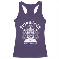 Edinburgh Scotland UK Est 1130 Racerback Tank Top Royal Coat of Arms In Defens Historic Crest Graphic