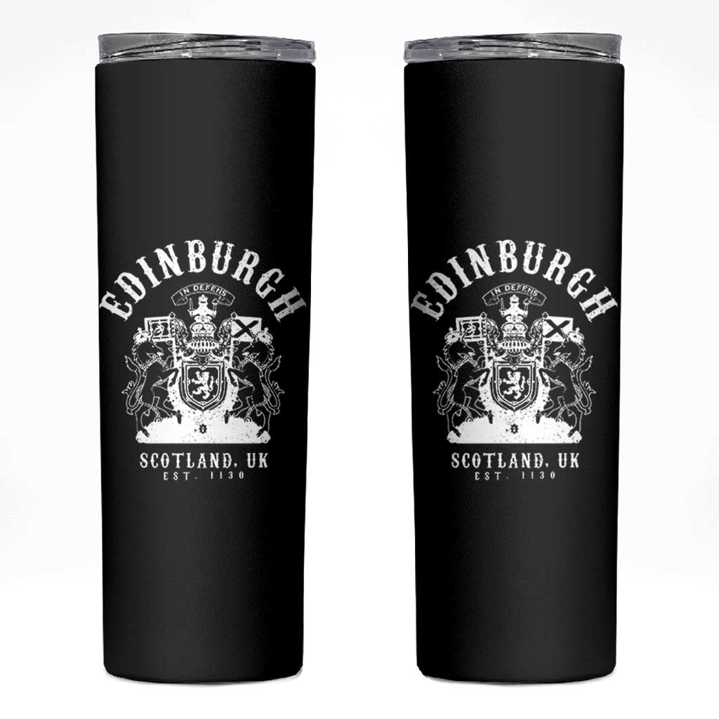Edinburgh Scotland UK Est 1130 Skinny Tumbler Royal Coat of Arms In Defens Historic Crest Graphic