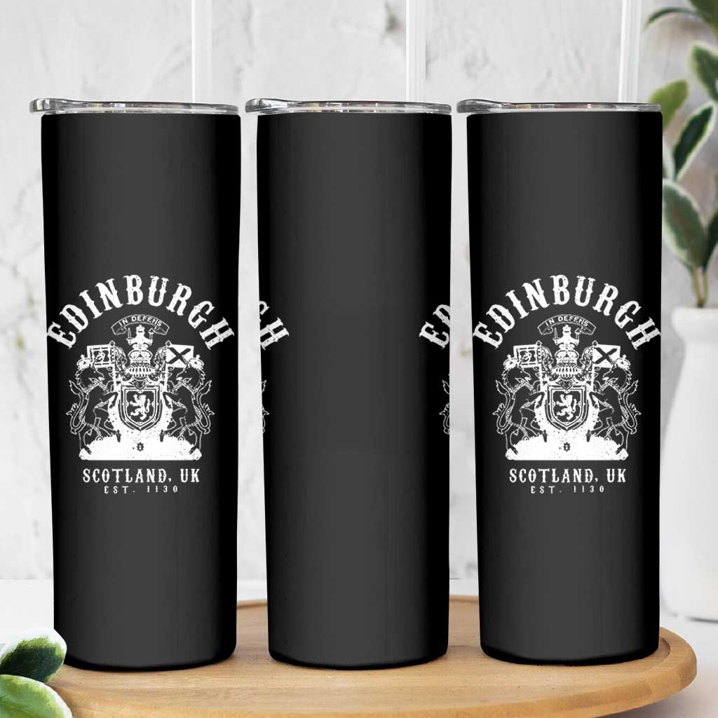 Edinburgh Scotland UK Est 1130 Skinny Tumbler Royal Coat of Arms In Defens Historic Crest Graphic